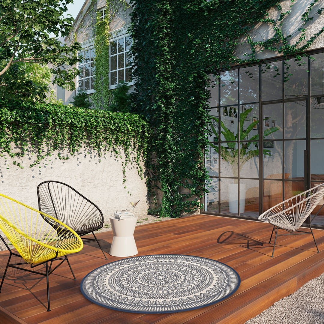 Runder In- und Outdoor-Teppich 