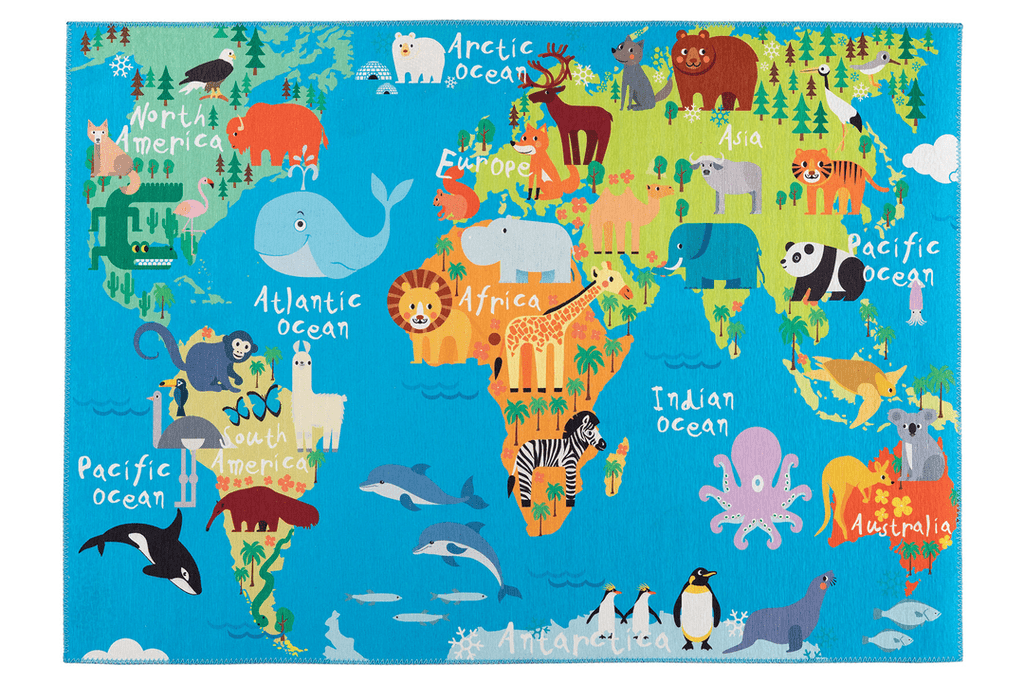 Kinderteppich "Kids Torino World Map" - Carpeteria